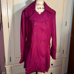 DELIA’s Wool Pea Coat Delia*s Winter Coat Pink Magenta New juniors XL